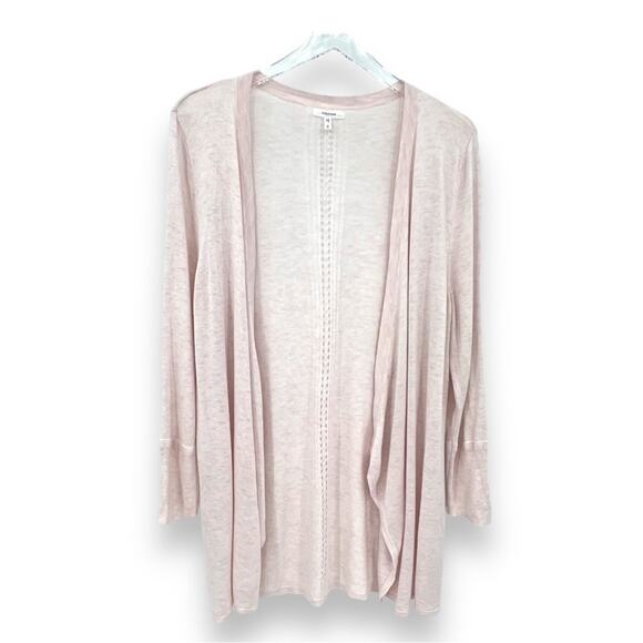 Maurices sweater 14W rib knit open front long line lightweight cardigan pink 0X - Picture 1 of 9